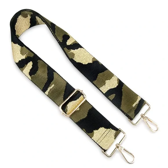Camouflage Guitar Strap Adjustable Wide Replacement Strap Gold Hardware - Picture 7 of 8